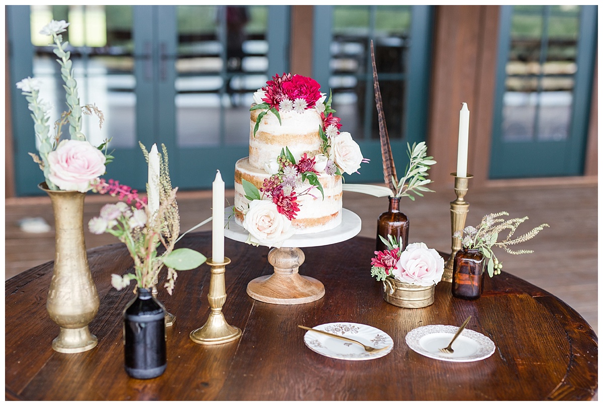 Boho floral wedding cake